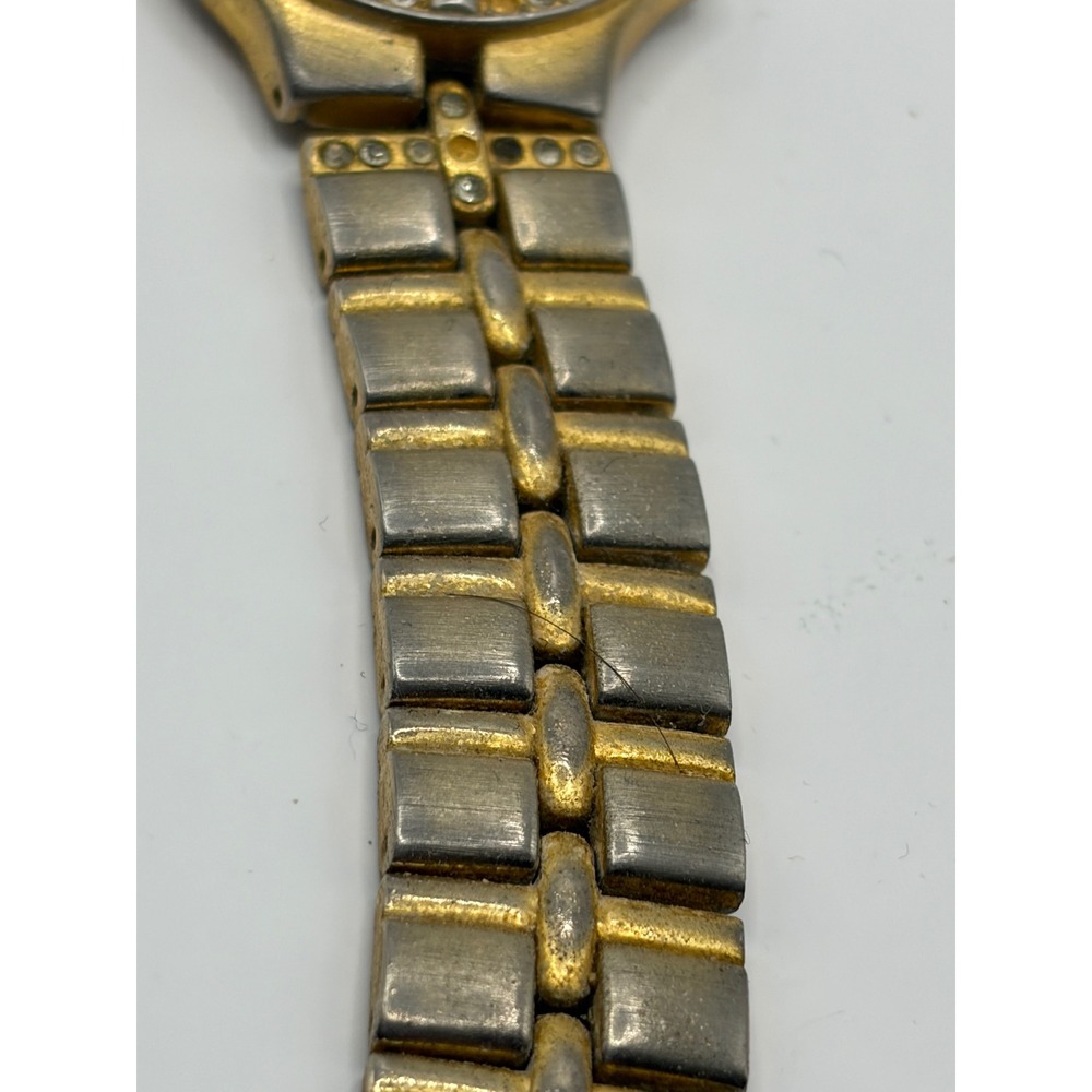 Dufonte Womens Gold Tone Silver Tone Crystal Bezel Watch Japan Movt - Picture 6 of 7